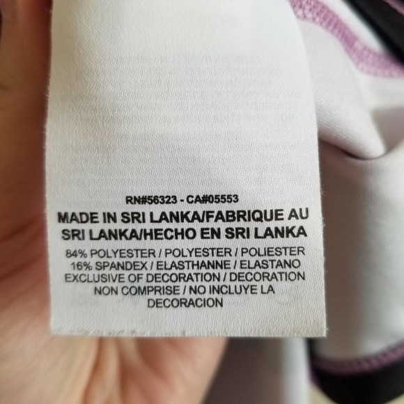 Nike Pro Purple Black Stripe Polka Dot Tank L - Picture 3 of 5